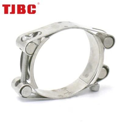 W5 316ss Stainless Steel Heavy Duty Hose Clip, Adjustable Double Bolts and Double Bands Super Pipe Clamp for Automotive, 270-280mm