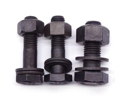 China Wholesale Fastener Hardware Supplier High Quality Alloy Steel High Tensile Wheel Hub Black Hex Head Track Bolt and Nut for Excavator