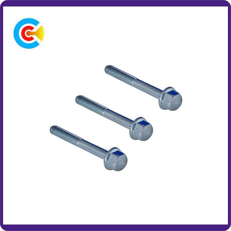 GB/DIN/JIS/ANSI Carbon-Steel/Stainless-Steel Hexagonal Head Flange Rod Lengthened Screw for Building/Furniture