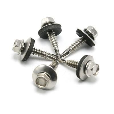 Stainless Steel 410 Hex Head Roofingscrews Self Drilling Screws with Bonded EPDM Rubber Washer