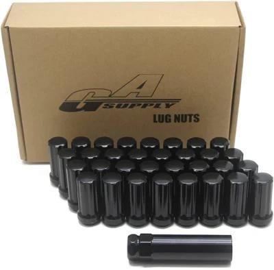 Black Acorn Tuner 2&quot; Tall 3/4&quot; Hex M14X2 Lug Nuts with 32PCS