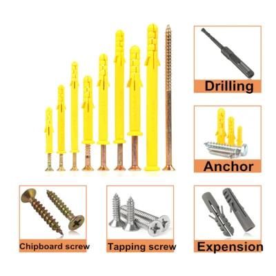 Plastic Nylon Fish Wedge Hollow Anchor Bolt Wall Plug Expansion Bolt Insulation Anchors with Screw Inside