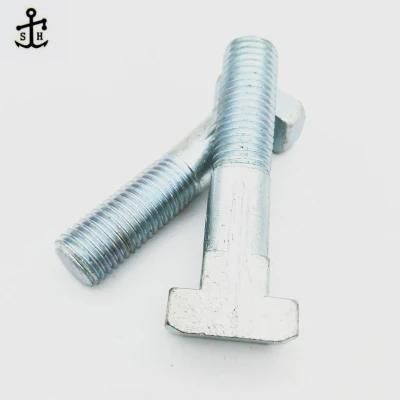 Factory Customized Steel T Shape Head Screws and Bolts with Zinc Plating