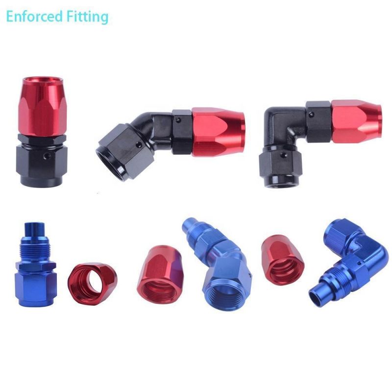 90 Degree Universal An6 to An6 Coupler Aluminum Hose End Fitting Adaptor Female Swivel