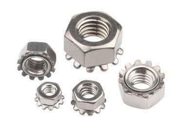 Iron Nickel Plated K-Nut Toothed Multi Tooth K-Shaped Nut Hexagon Screw Nut