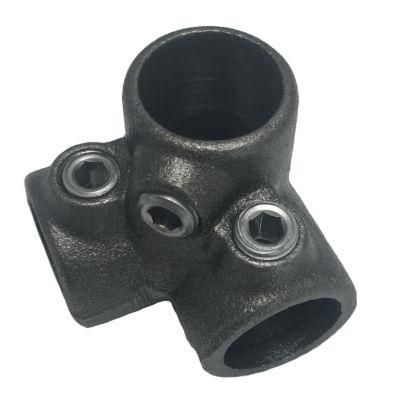 Malleable Iron Pipe Fittings Black Three Way Pipe Connector for Desk Bed Table Leg Fixer