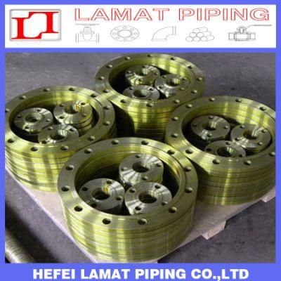 China-Factory-Manufacturer Carbon-Steel Forged Flanges Yellow-Painted Flat Plate Flange
