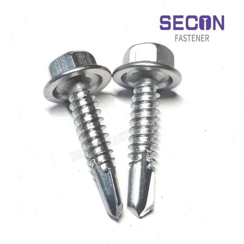 China Factory Price Stainless Steel 410 Hex Washer Head Self Drilling Screw Hex Flange Head Self Drilling Screw A2 304 A4 316 Stainless Steel Roofing Screw