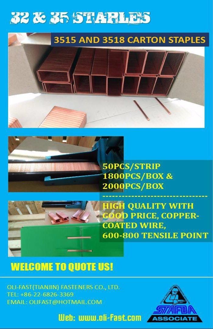 16ga 35 Series Copper Carton Closing Staples