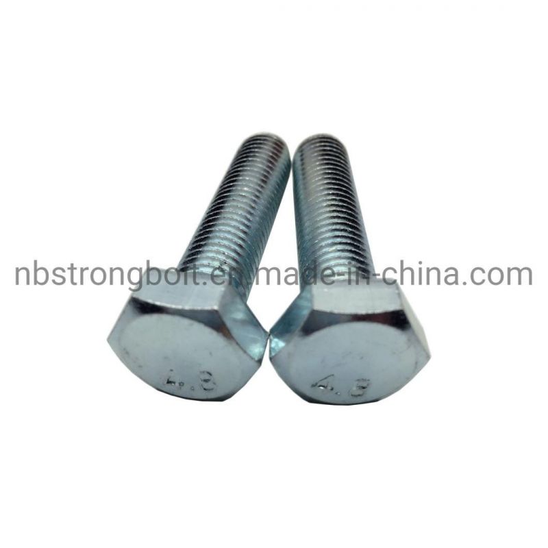 DIN933 Hex Bolt Cl. 4.8 with White Zinc Plated Cr3+ M20X70