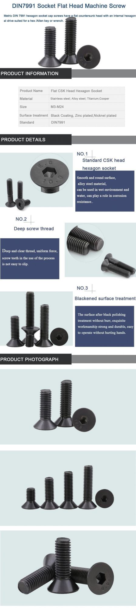 Hot Sale High Strength 10.9grade Alloy Steel Bolt Socket Cap Bolt with Black Coating