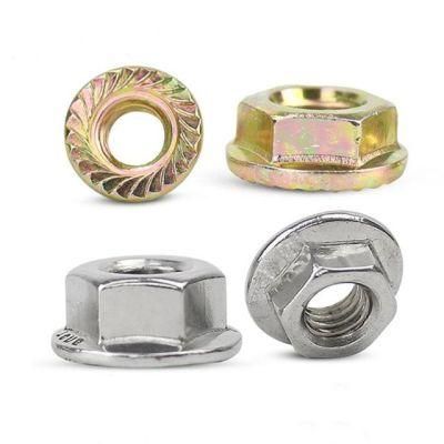 Carbon Steel DIN6923 Hex Flange Nut with Yellow Zinc Plated