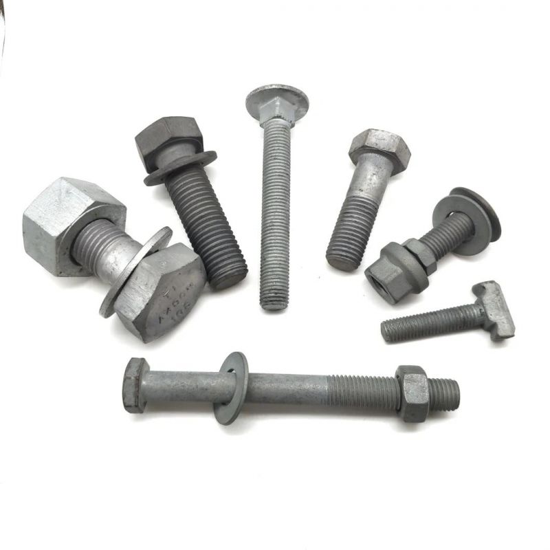 Grade 4.8 5.8 M36 M20 HDG Long Neck Carriage Bolt with Fine Pitch Thread for Power