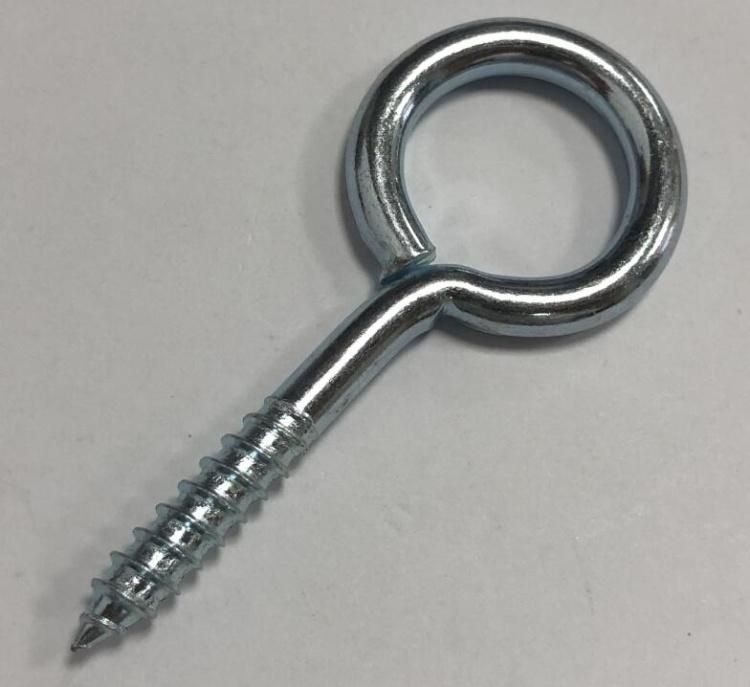 Carbon Steel Screw Eye Wood Thread Eye Hook Closed Hook Eye Zinc Plated