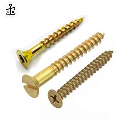 Solid Cross Brass Countersunk Wood Screw Made in China