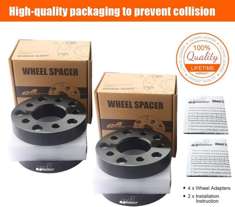 5X4.5 to 5X5 Wheel Spacers with 1.25" 71.5mm Hub Bore 1/2-20 Studs