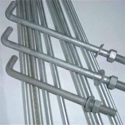 Custom L/J/U/I Shape Foundation Bolts Anchor Bolts Zinc/HDG/Dacromet M18*400