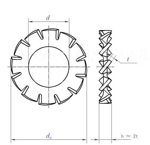 External Dome Star Bearing Serrated Internal Toothed Lock Washer Made in China