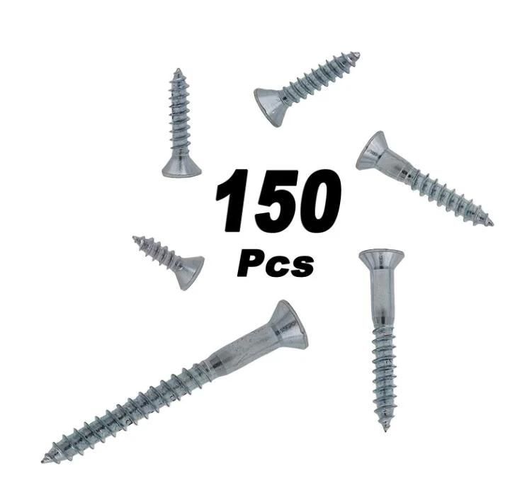 150 Pieces Flat Head Wood Screws Kit