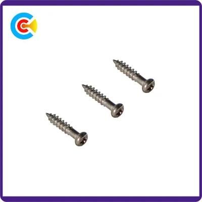 DIN/ANSI/BS/JIS Carbon-Steel/Stainless-Steel Half Thread Wood Screw for Building Railway