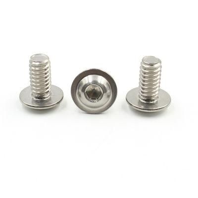 Stainless Steel Hex Socket Button Flange Head Screw with Collar