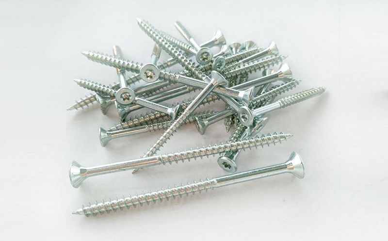 High Performance Waxed Torx Drive Csk Head with Ribs Clear blue Zinc Plated Chipbaord Screw for Laminated Wood/Hard Wood/Soft Wood and Plywood