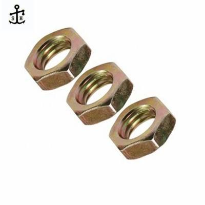 Color Yellow Zinc Plating Hexagon Head M2-M64 Hex Thin Nut DIN439 Made in China