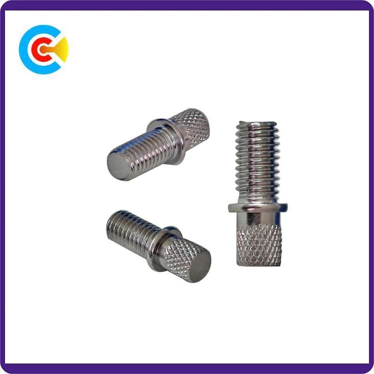 Carbon Steel/4.8/8.8/10.9 M2.5/Galvanized/Customized Double Rod Fastener Knurled Bamboo Screw