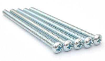 Full Tooth Flat Tail Round Head Screw American Carbon Steel High Strength Cross Recessed Machine Screw 3/8 4#-40