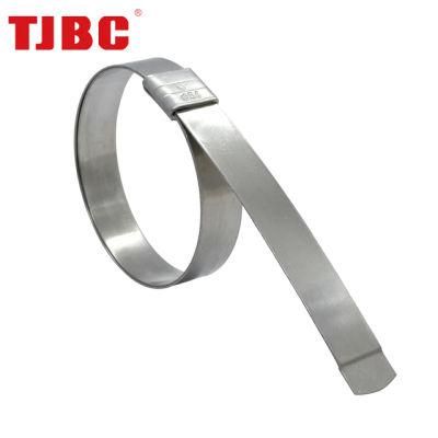 W4 Stainless Steel Adjustable Throbbing Wire Hose Clamp, Air Hose Band Clamp, Clamping Range 114mm