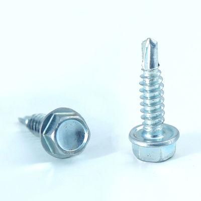 China Wholesale Galvanised Metal Hexagon Head Tek Wood Stainless Steel Hex Self Drilling Screw with EPDM Washers Roofing Screw
