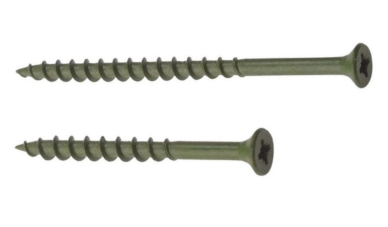 Green Coated Ruspert Flat Countersunk Head External Composite Wood Decking Screws Fastener Made in China