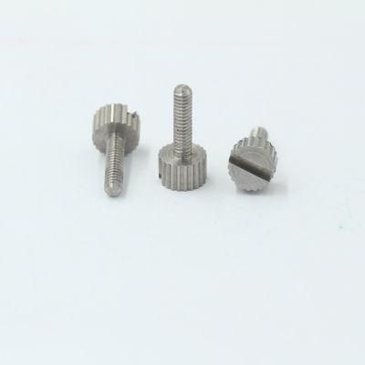 Flat Head Carbon Steel Knurled Slotted Black Thumb Screw