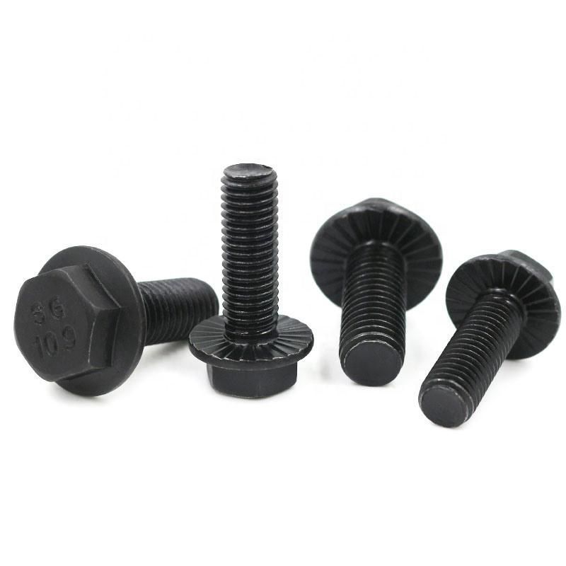 Black DIN6921 Hexagon Flange Head Bolt with/Without Serration, Hex Flange Bolt