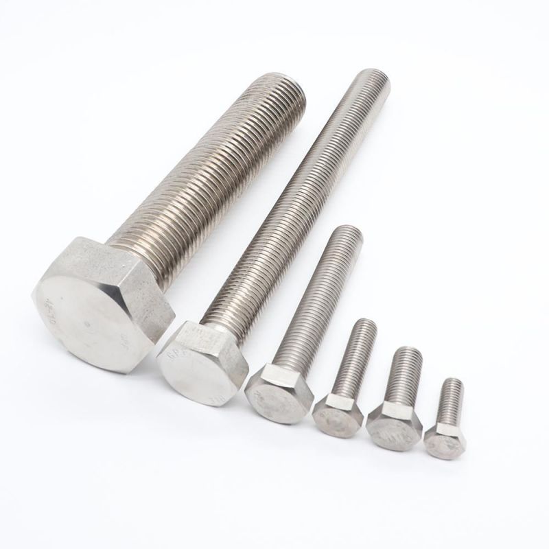 Stock DIN 933 DIN 931 Fasteners Ss201 SS304 SS316 Stainless Steel Hex Bolt