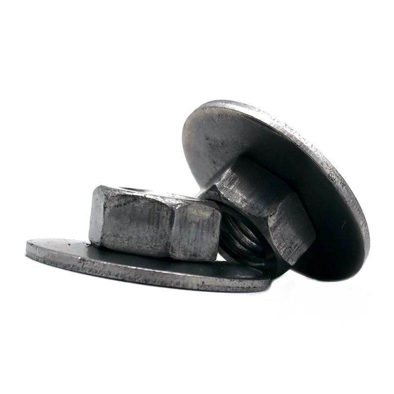 Black Oxied M10 Hex Weld Nuts with Large Flat Washer