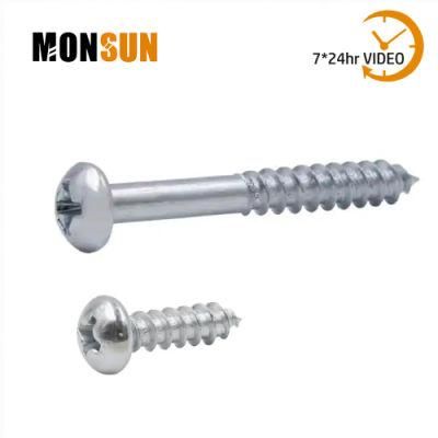 Round Head Slotted/Phillips Drive Steel Zinc Plated Wood Screws
