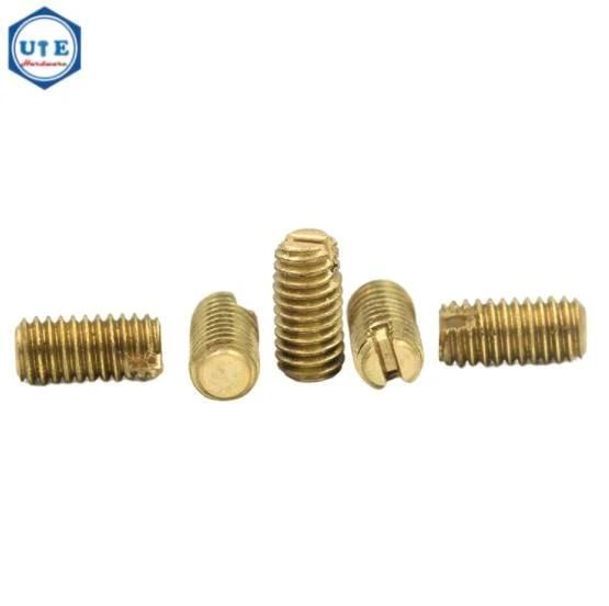DIN551 Slotted Set Screws with Flat Point with Brass H59 Material