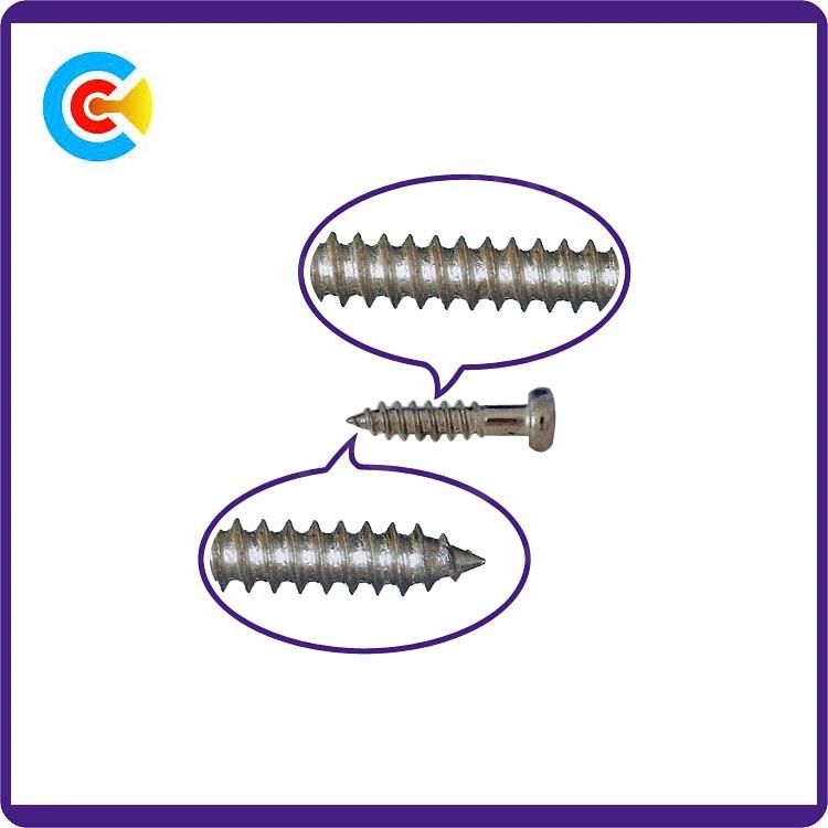 DIN/ANSI/BS/JIS Carbon-Steel/Stainless-Steel Half Thread Wood Screw for Building Railway