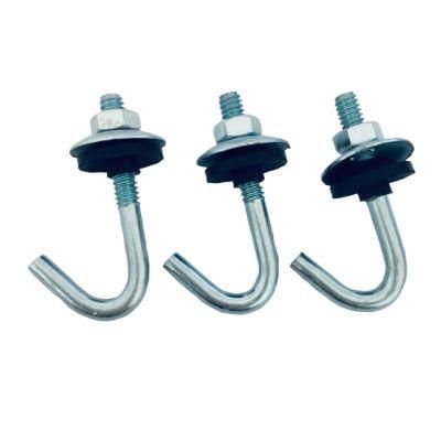 Carbon Steel J Bolt with Hex Nut and EPDM Washer
