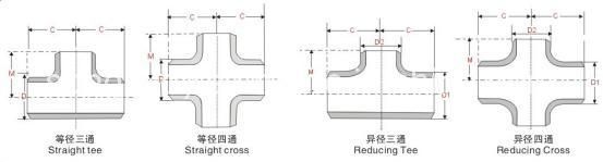 ASTM B363 Gr. 12 Tee, Titanium Tee, Titanium Material Pipe Fittings Tees