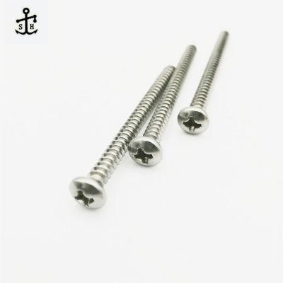 Stainless Steel Fasteners ISO 7049 Cross Recessed Pan Head Tapping Screws Philips Pan Flat Dome Head Screws Made in China