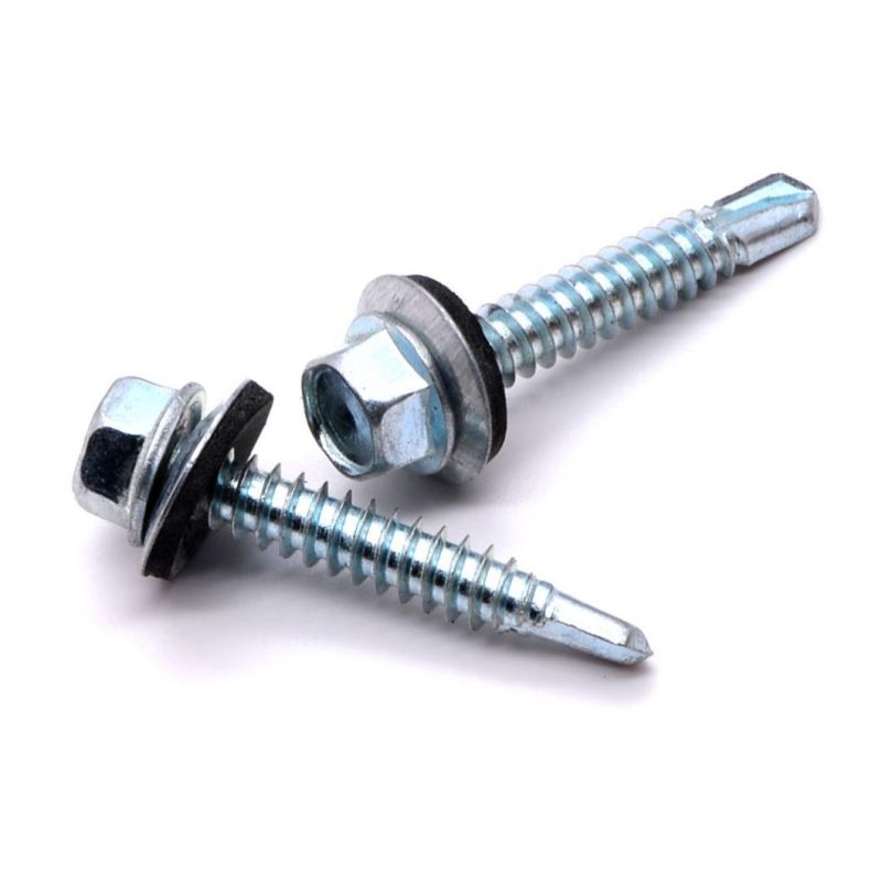 High Quality Galvanized Hexagon Head Self Drilling Screw with Assembled Washers