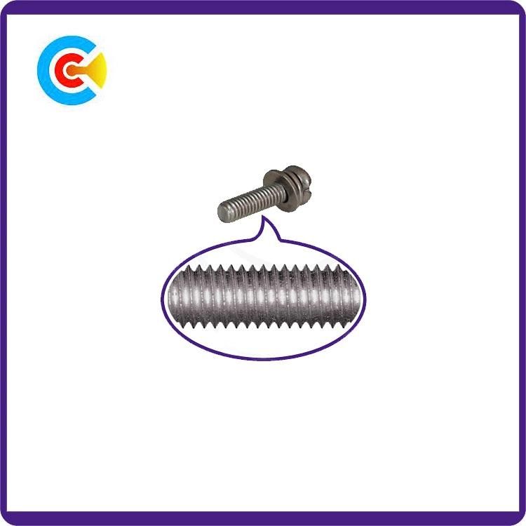 GB/DIN/JIS/ANSI Stainless-Steel/Carbon-Steel Anti-Slip Terminal Combination Screws Plate Head Screws
