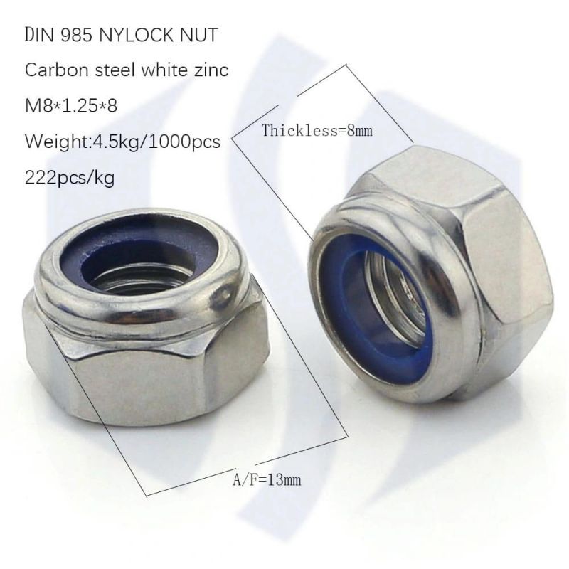 DIN985 Nylon Insert Iron Nut DIN982 with Ce