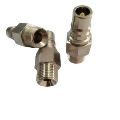 Staubli Rmi Shut-off Brass Hex Male Nipple Adapter with Plated