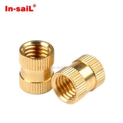 China Fastener Manufacturer Mould-in Straight Knurling RoHS Brass Insert Nut