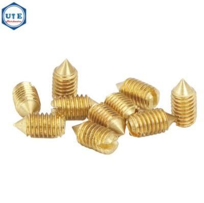 DIN553 Slotted Set Screws with Cone Point Slotted Set Screw Brass Material