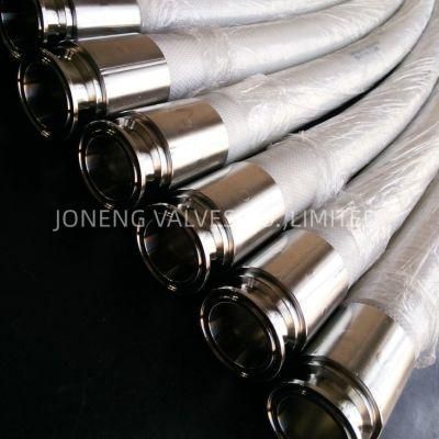 Sanitary Grade SS304 Stainless Steel External Reinforced Quick Fitting Silicone Hose
