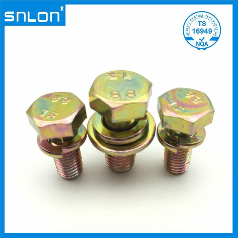 Hexagonal Head Sems Screws Assembled Plain Washer Spring Washer